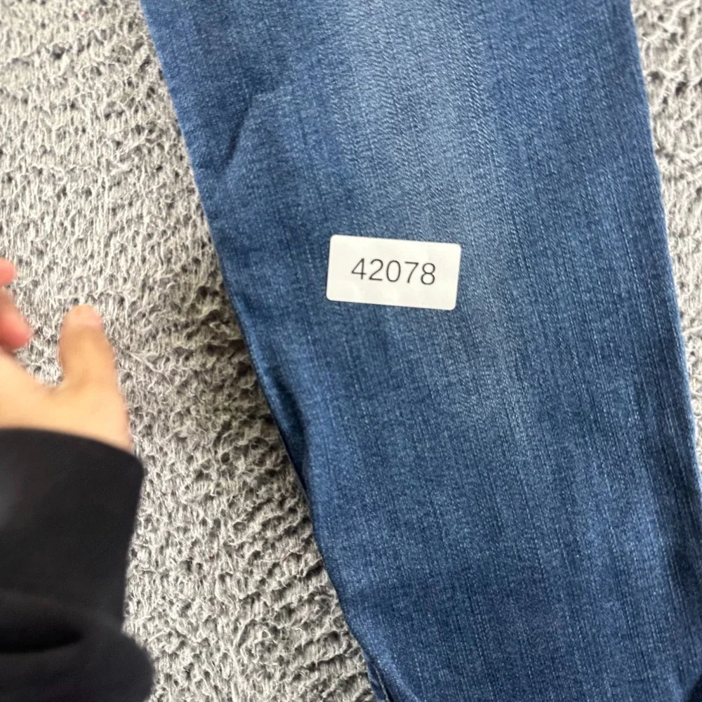 Kirkland Signature Jeans Women 8 Blue Cotton Denim Skinny Hi-Rise Faded Workwear